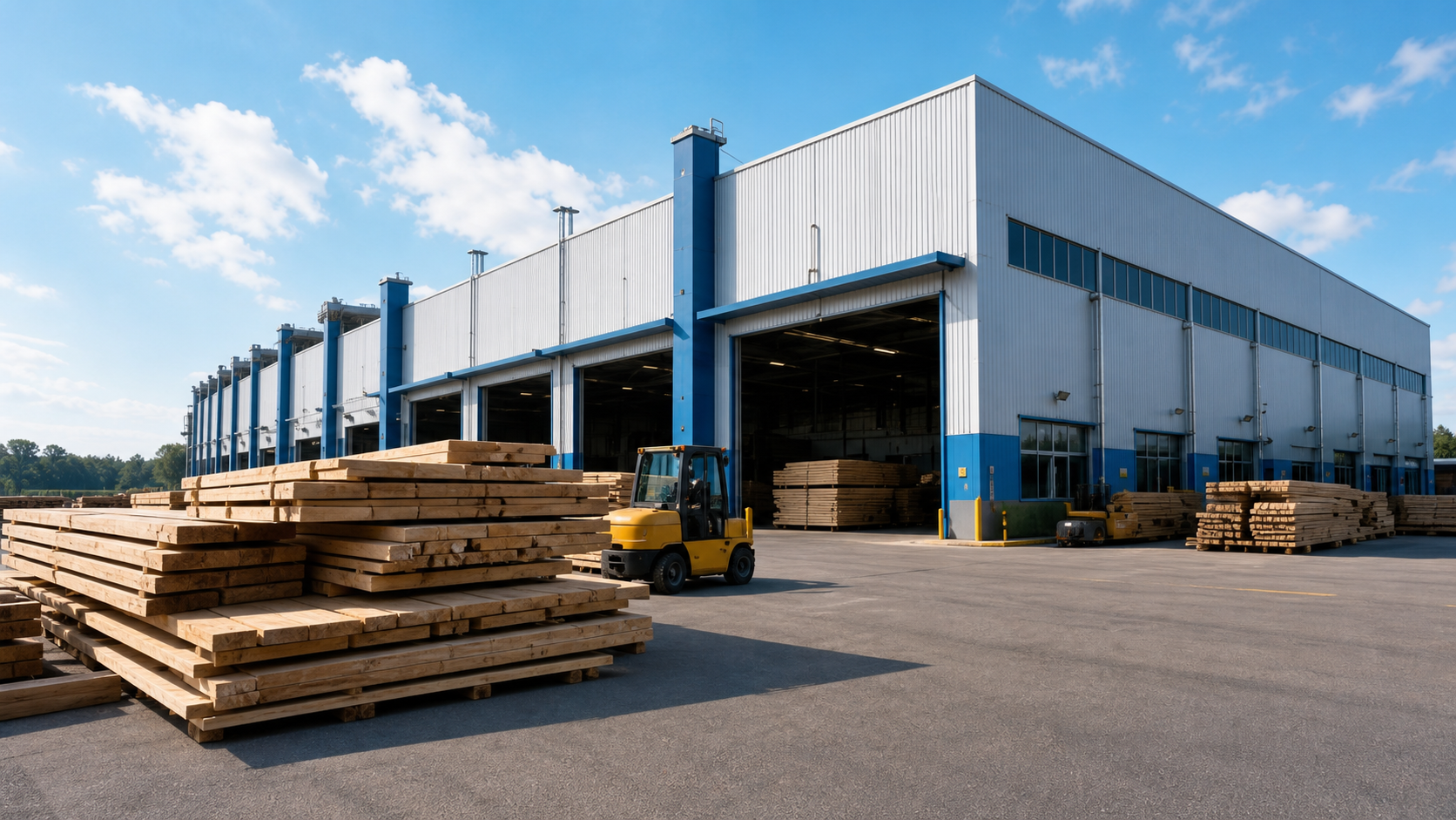 Produção industrial de madeira serrada